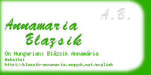 annamaria blazsik business card